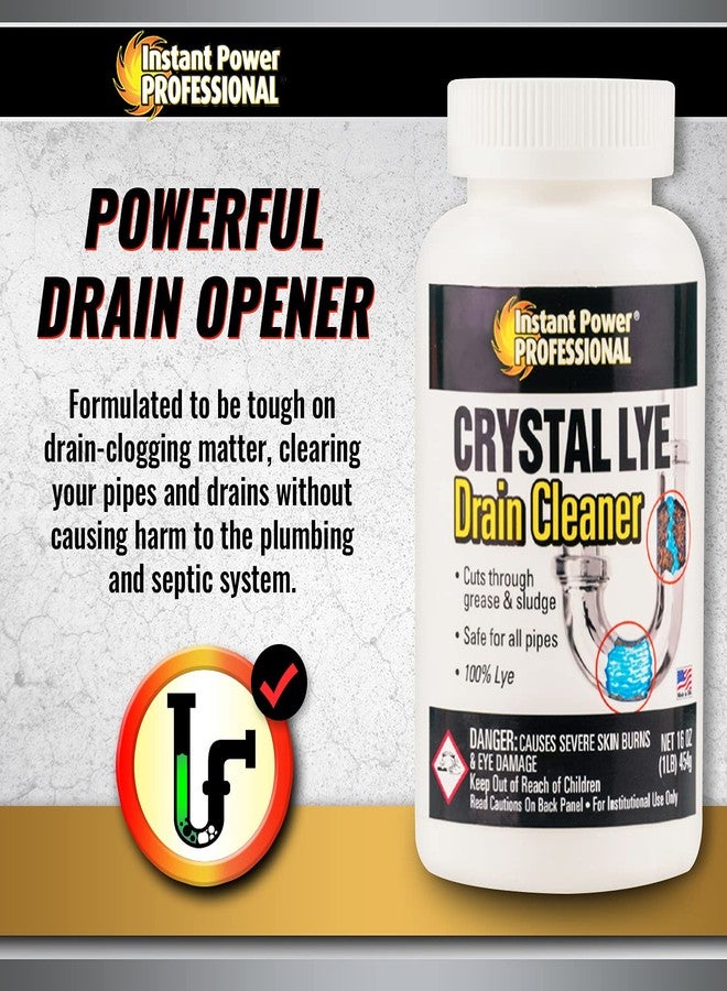 Instant Power Professional Crystal Lye Drain Cleaner, Drain Clog Remover Made of Pure Lye Crystals - Image 2